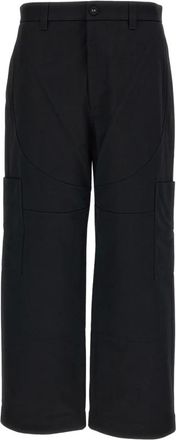Thom Browne Wide Leg Chap Painter Trousers - male - Thom Browne - Wide Trousers - Black - L - Trousers