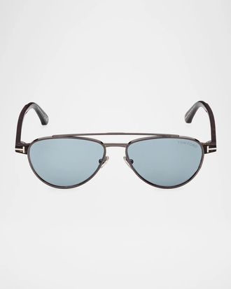 Tom Ford Men & apos;s Anthony-02 Metal Aviator Sunglasses