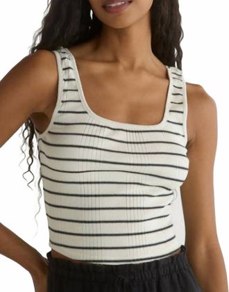 Bella Dahl Sleeveless Square Neck Top In Cannes Stripe
