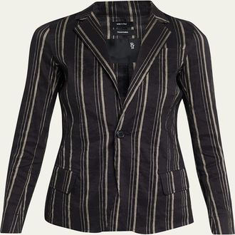 R13 Shrunken Linen-Blend Blazer
