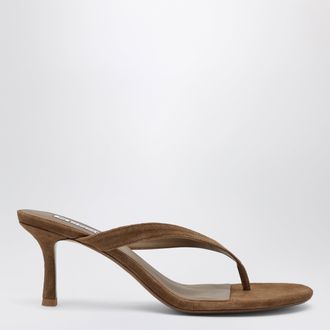 Senso Farah suede slides in butterscotch color