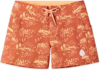 Stio | Womens CFS Board Short, Size 10 in Hot Sauce Wy Landscape