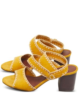 Tory Burch Sandali con tacco largo e cinturino alla caviglia - Giallo