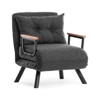 Dmora Sill&oacute;n Keoni, Reclinable, Brazos, Soporta Hasta 100 Kg, 60x78x78h Cm, Gris Ceniza
