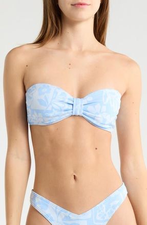Rip Curl Pacific Coast Floral Jacquard Bikini Top in Sky Blue at Nordstrom, Size Xx-Small