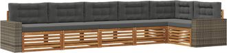 vidaXL Conjunto De Sof&aacute;s De Exterior 6 Uds. Natural Y Antracita Vidaxl