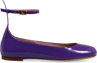 Valentino Garavani Purple Leather Ballet Flats