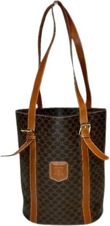 Celine Pre-owned Bucket Bags, female, Brown, Size: ONE SIZE Pre-owned Macadam PVC tote bag