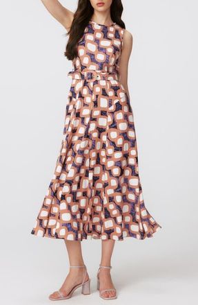 Diane Von F&uuml;rstenberg Elliott Abstract Print Sleeveless Midi Dress in Deco Geo Med at Nordstrom, Size X-Large