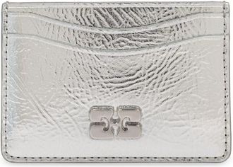 Ganni Bou metallic card holder - women - Recycled Leather - One Size - Silver
