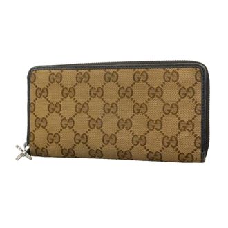 Gucci Brown Canvas Long Wallet (Bi-Fold) (Pre-Owned)