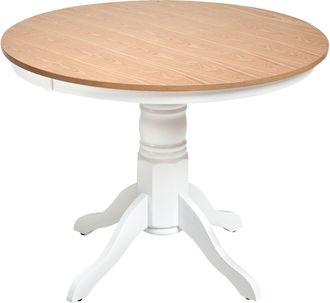 Beliani Beliani - Tavolo Da Pranzo Rotondo In Legno Di Frassino Con Piedistallo 100 Cm Akron