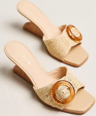 Cecelia New York Checker Raffia Heels