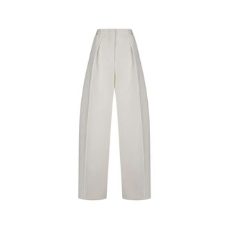 Jacquemus Wide Trousers, female, White, Size: XS Le Pantalon Ovalo