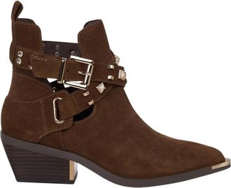 Alma En Pena Platte enkellaarsjes met spleten - Dames - Cowboylaarzen - Bruin - 41 EU - Schoenen