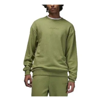 Nike Jordan Air Jordan Wordmark Fleece Crewneck Sweatshirt Olive Green FJ7788-340