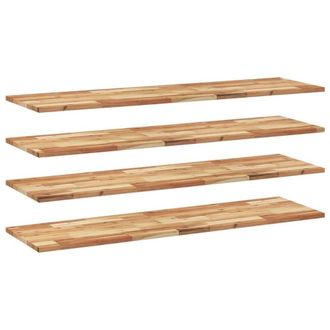 Berkfield Home Floating Shelves 4 pcs 120x40x2 cm Oil Finished Solid Wood Acacia in Brown | Size: 120 x 40 x 2 cm