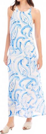 Fifteen Twenty Sera Paisley Print Crepe A Line Midi Dress In Blue