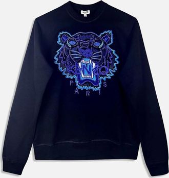 Kenzo Mens Mens Kenzo Black Capsule Purple/Blue Tiger Sweatshirt - Size: 42