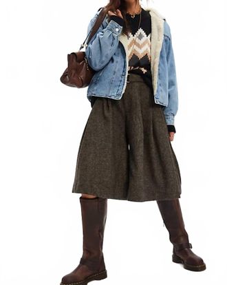 Free People Womens Asher Cozy Denim Jacket In Snowdrift Wash