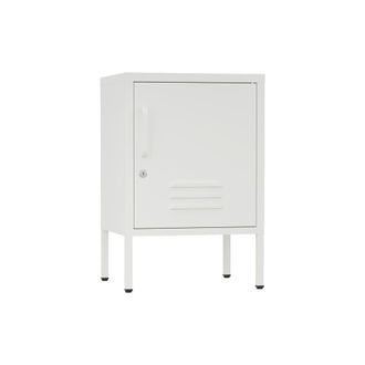 Mobili Rebecca Armario de noche con puerta en acero blanco 60x40x35