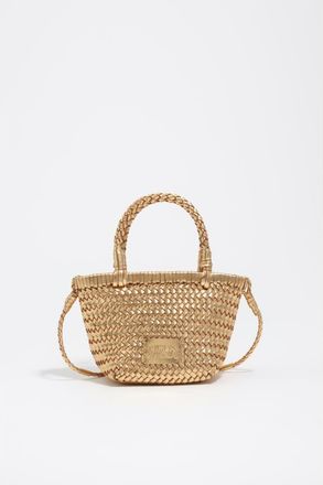 Bimba & Lola Plaited Mini Bag In Leather in Gold at Nordstrom