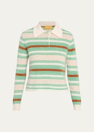 Guest In Residence Grizzly Cashmere Crop Rugby Sweater