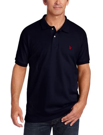 U.S.Polo Association Mens Solid Interlock Short-Sleeve Polo Shirt, Classic Navy, XL