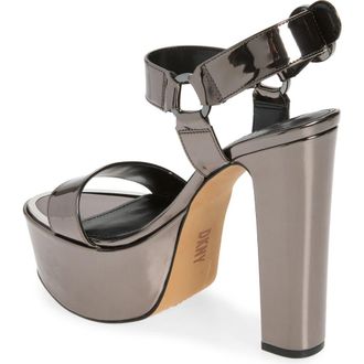 DKNY Shila Platform Sandal in Dark Gunmetal at Nordstrom Rack, Size 7.5