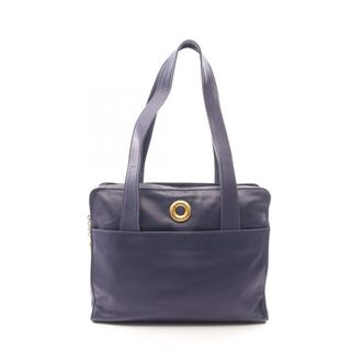 Celine Navy Leather Handbag Tote Bag (Pre-Owned)