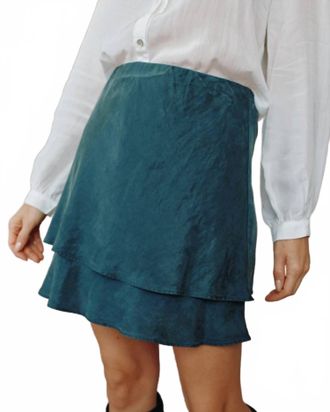 Bella Dahl Layered Mini Skirt In Midnight Jade