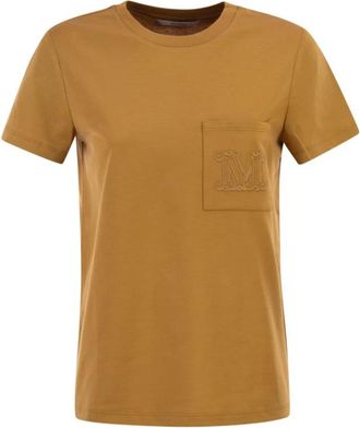 Max Mara Pocket T-shirt - Dames - T-shirts - Bruin - L - Katoen - Tops