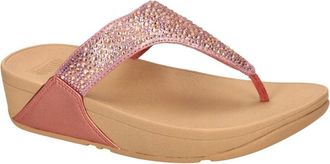 FitFlop Schoenen, Dames, Roze, 40 EU, Katoen, Lulu Crystal-Mix Metallic Teenstuk
