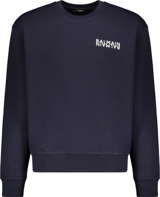 Balmain Katoenen sweatshirt - Heren - Sweatshirts - Blauw - M - Katoen - Hoodies & sweatvesten