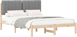 vidaXL Estructura De Cama Con Cabecera Tapizada Gris Claro Vidaxl