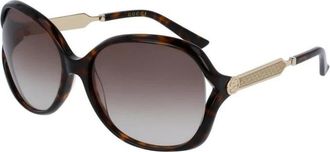 Gucci Authentieke Stijlvolle Zonnebril van Premium Kwaliteit - unisex - Zonnebrillen - Bruin - 60 MM - Accessoires