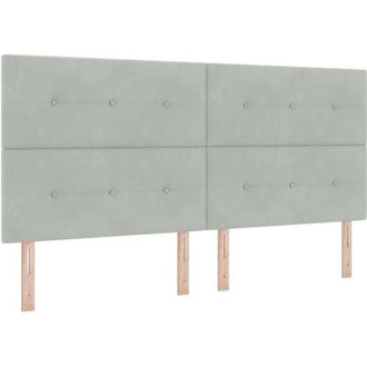 vidaXL Vidaxl - Cama Tipo Box Spring Gris Claro 200 X 200 Cm Terciopelo