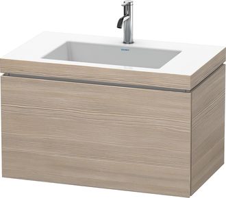 Duravit Lavabo Para Muebles Duravit L-cube C-bonded Con Base, Colgante, 80x48 Cm, 1 Extra&iacute;ble, Sin Rebosadero, 1 Agujero Para Grifo, Color: Decoraci&oacute;n Pino Pl