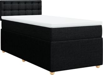 vidaXL Cama Box Spring Con Colch&oacute;n Tela Negro 90x200 Cm Vidaxl