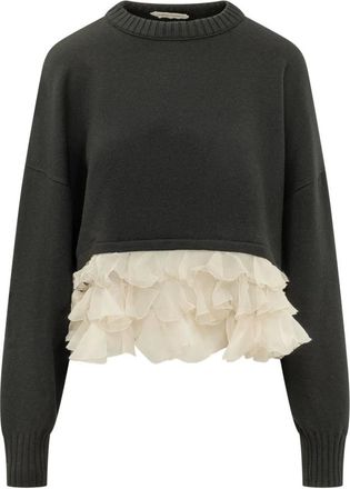 Alberta Ferretti Jersey de cuello redondo - Knitwear - Mujer - Negro - M