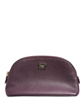 Dolce & Gabbana Womens Calfskin Leather Dg Logo Wallet Purple