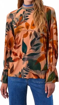 FDJ Mock Neck Trimmed Top In Miriam