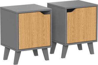 Vicco Mesilla de noche Malu, Antracita/roble, 2 partes, Vicco