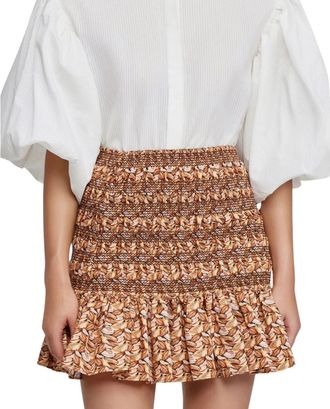 Acler Gestreepte Mini Rok Kyle - Dames - Korte rokken - Bruin - S - Nylon - Rokken