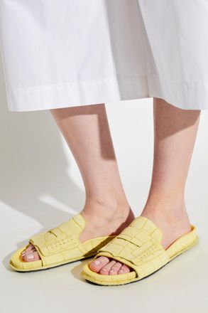 Jacquemus Suede Slides, Womens, Yellow