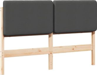 vidaXL Cabecero Tapizado Con Cabecera Marr&oacute;n Y Gris Oscuro 140 Cm Vidaxl