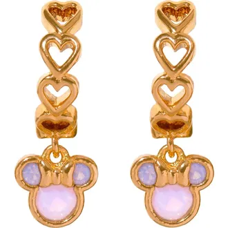 Girls Crew Kids Disney Minnie Mouse Drop Earrings in Gold/pink at Nordstrom