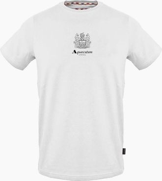 Aquascutum Mens Crew Neck Short Sleeve Jersey T-Shirt - White - Size: 42