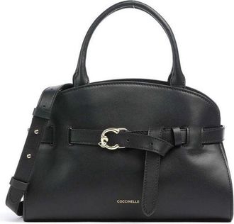 Coccinelle Womens Top Handle Bag Black Smooth Leather Top-handle-bags