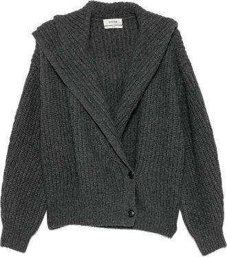 System Ribbed-knit Hooded Cardigan